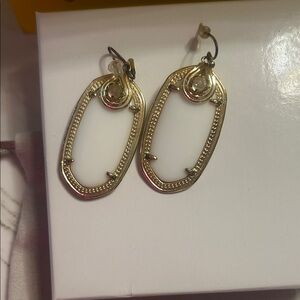 Kendra Scott Gold and White Earrings